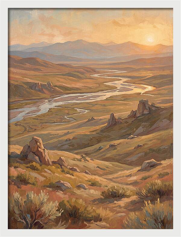 Tundra Landscape At Sunset