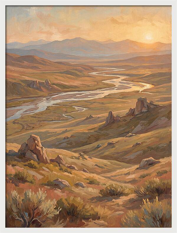 Tundra Landscape At Sunset