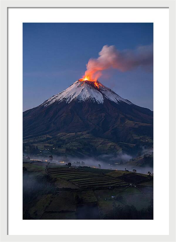 Tungurahua Volcano Eruption At Twilight