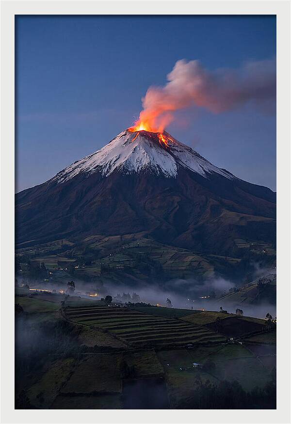 Tungurahua Volcano Eruption At Twilight