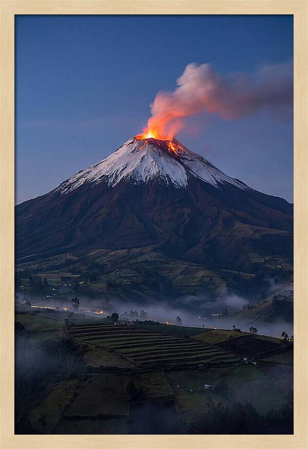 Tungurahua Volcano Eruption At Twilight