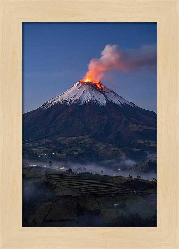 Tungurahua Volcano Eruption At Twilight