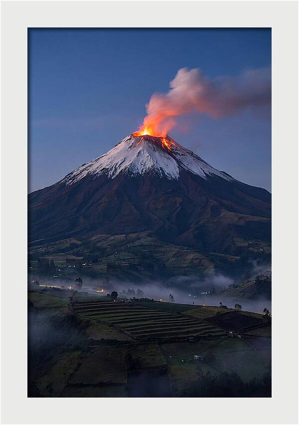Tungurahua Volcano Eruption At Twilight