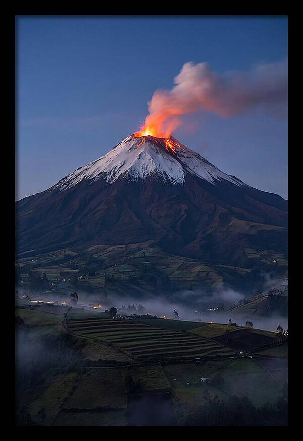 Tungurahua Volcano Eruption At Twilight