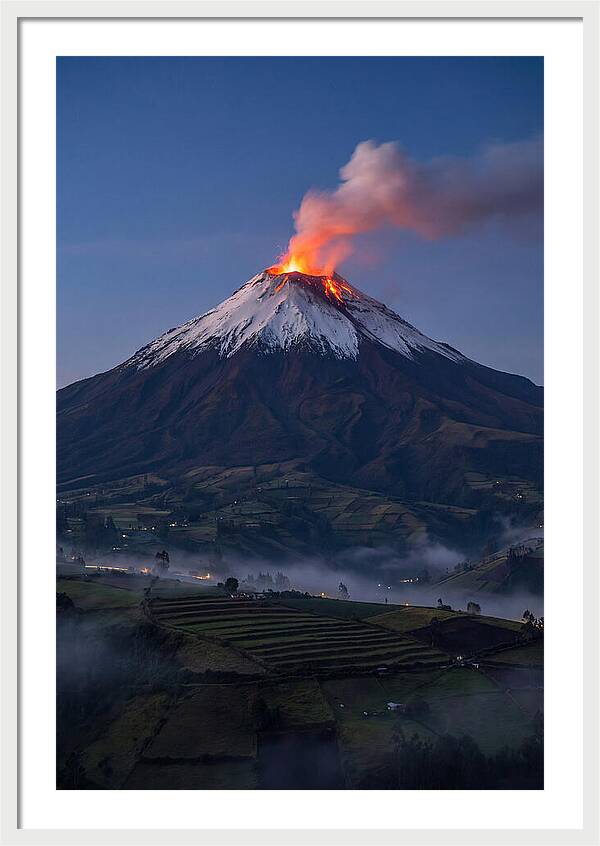Tungurahua Volcano Eruption At Twilight