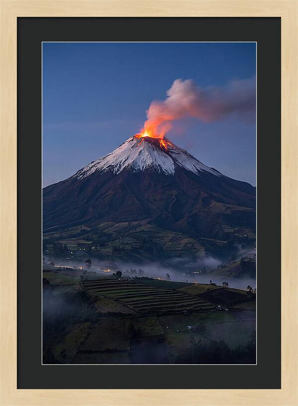 Tungurahua Volcano Eruption At Twilight