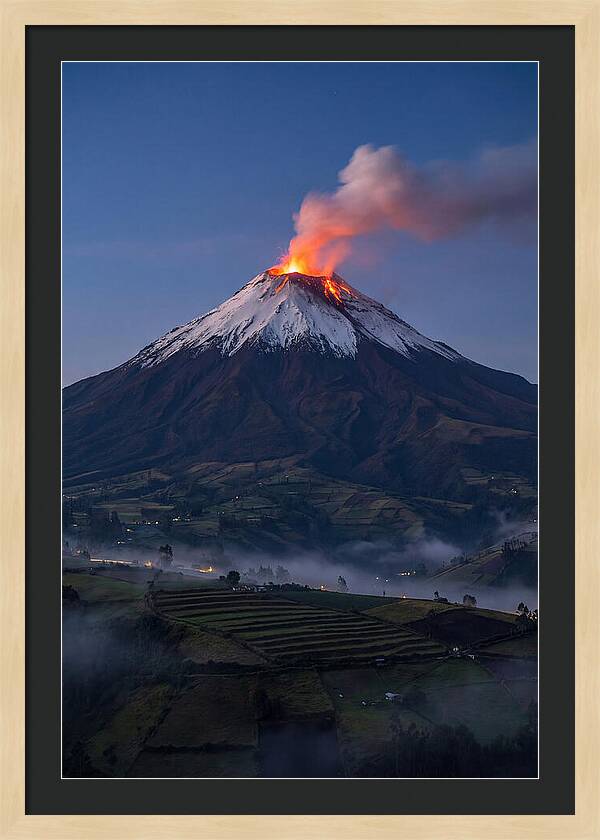 Tungurahua Volcano Eruption At Twilight