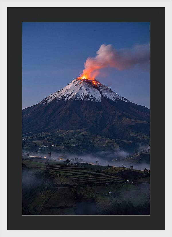 Tungurahua Volcano Eruption At Twilight