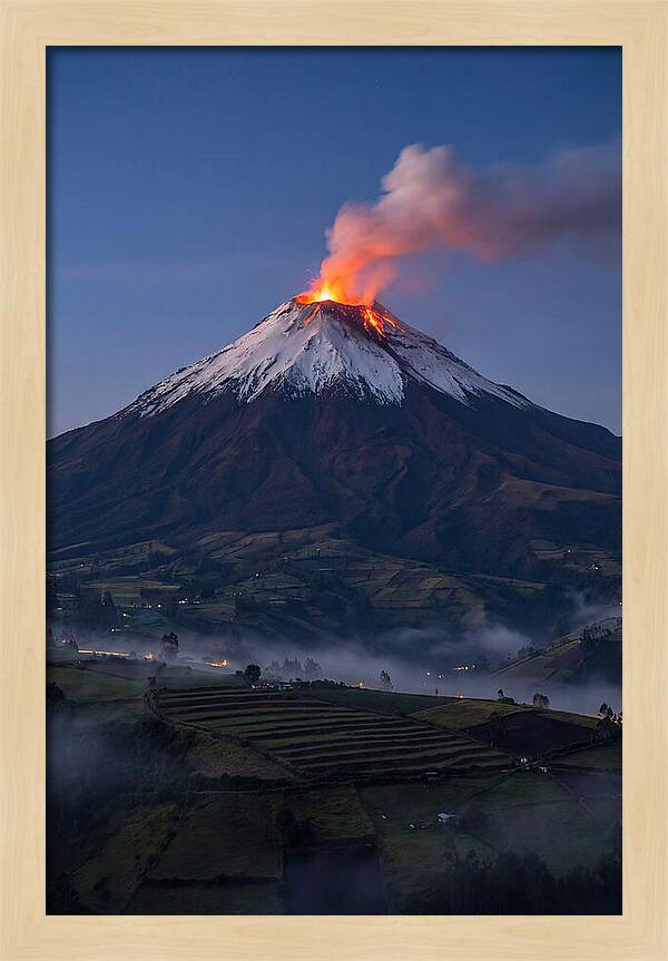 Tungurahua Volcano Eruption At Twilight