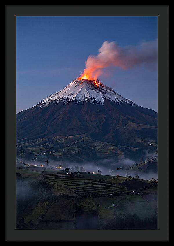 Tungurahua Volcano Eruption At Twilight