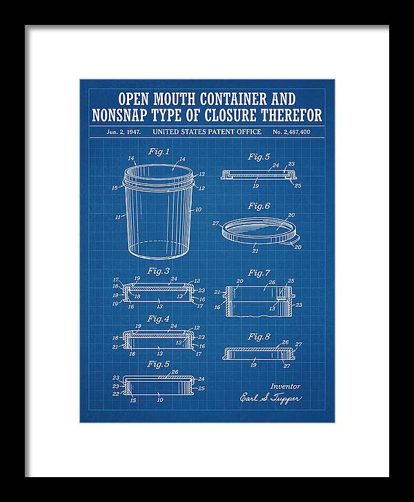 Tupperware Container And Lid Blueprint Patent Us2487400a