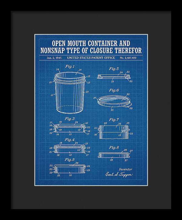 Tupperware Container And Lid Blueprint Patent Us2487400a
