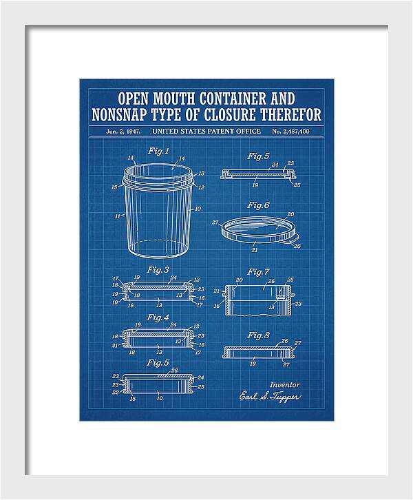 Tupperware Container And Lid Blueprint Patent Us2487400a