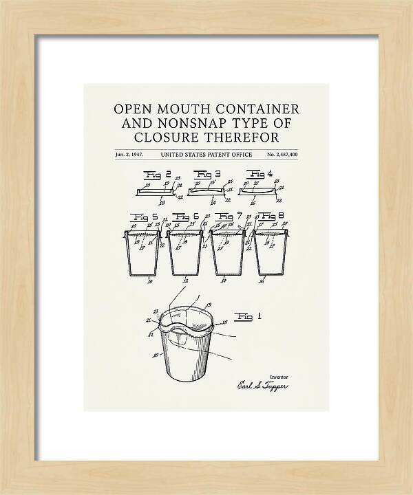 Tupperware Container And Lid Minimalist Patent Us2487400a