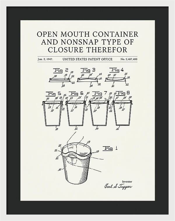 Tupperware Container And Lid Minimalist Patent Us2487400a