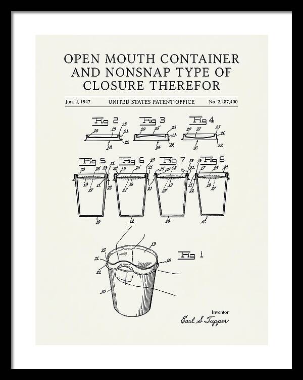 Tupperware Container And Lid Minimalist Patent Us2487400a