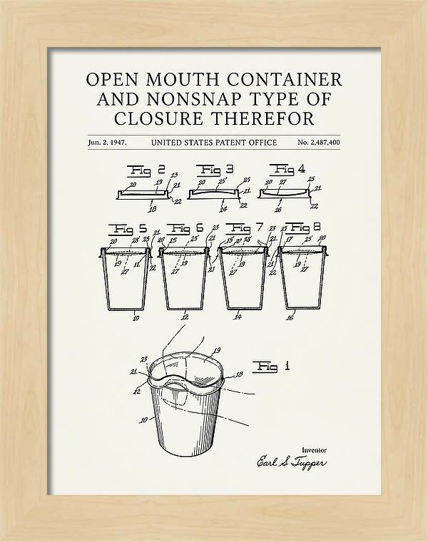 Tupperware Container And Lid Minimalist Patent Us2487400a