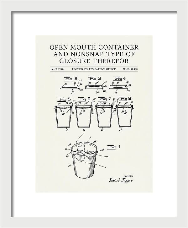 Tupperware Container And Lid Minimalist Patent Us2487400a