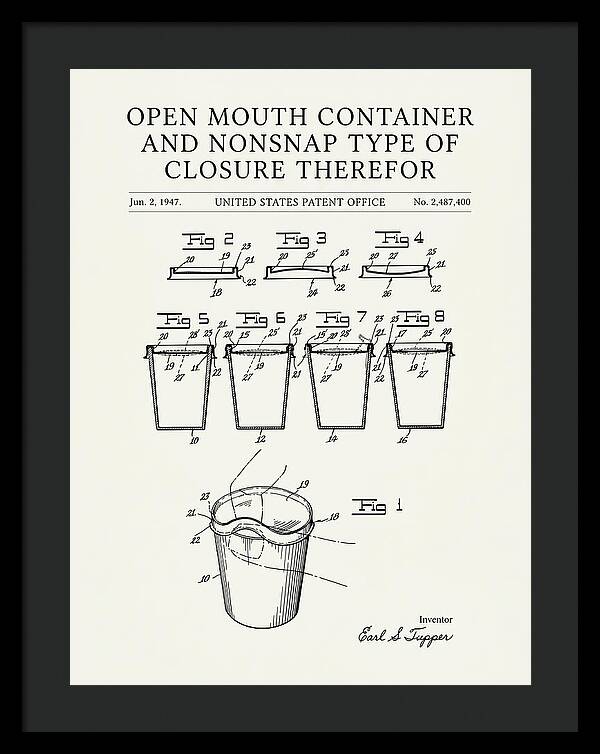 Tupperware Container And Lid Minimalist Patent Us2487400a