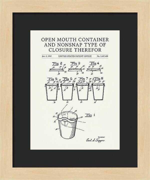 Tupperware Container And Lid Minimalist Patent Us2487400a