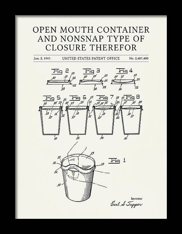 Tupperware Container And Lid Minimalist Patent Us2487400a