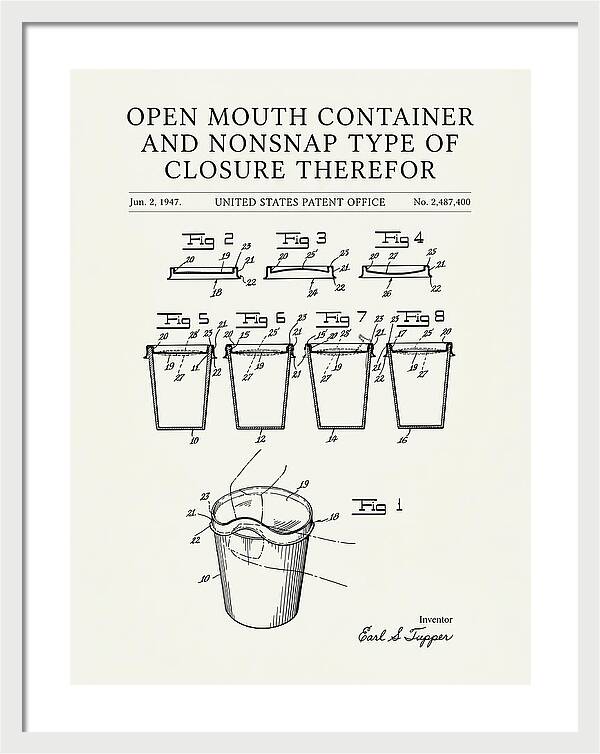 Tupperware Container And Lid Minimalist Patent Us2487400a