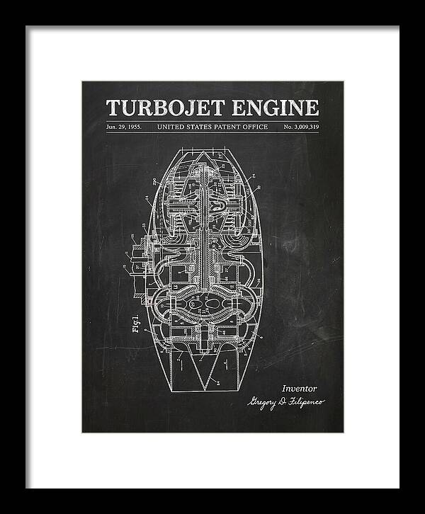 Turbojet Engine Chalkboard Patent Us3009319