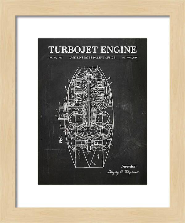 Turbojet Engine Chalkboard Patent Us3009319