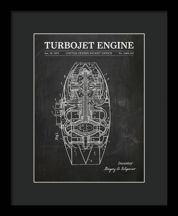 Turbojet Engine Chalkboard Patent Us3009319