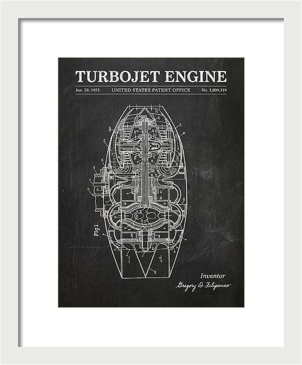 Turbojet Engine Chalkboard Patent Us3009319