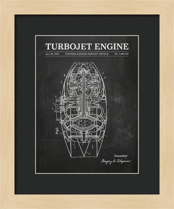 Turbojet Engine Chalkboard Patent Us3009319