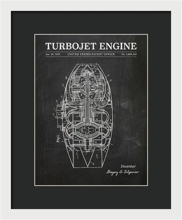 Turbojet Engine Chalkboard Patent Us3009319