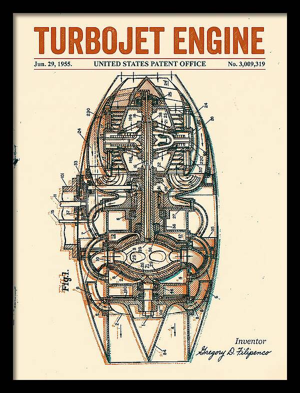 Turbojet Engine Retro Patent Us3009319
