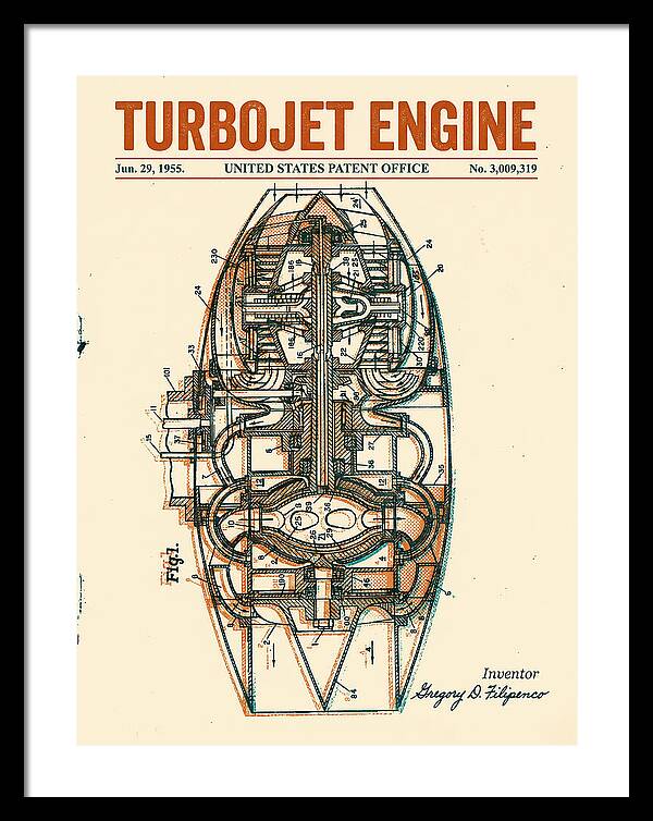 Turbojet Engine Retro Patent Us3009319