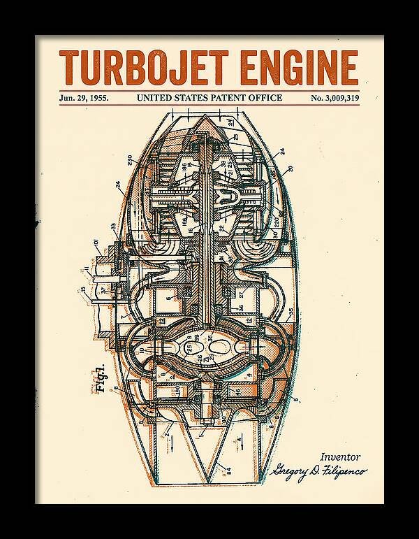 Turbojet Engine Retro Patent Us3009319