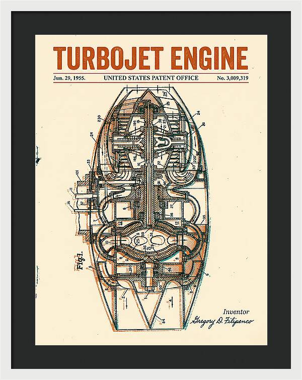 Turbojet Engine Retro Patent Us3009319