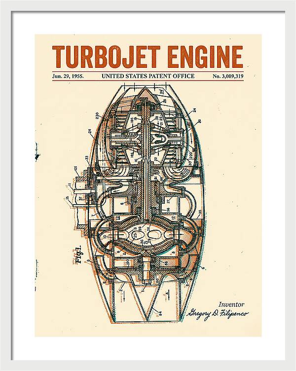 Turbojet Engine Retro Patent Us3009319