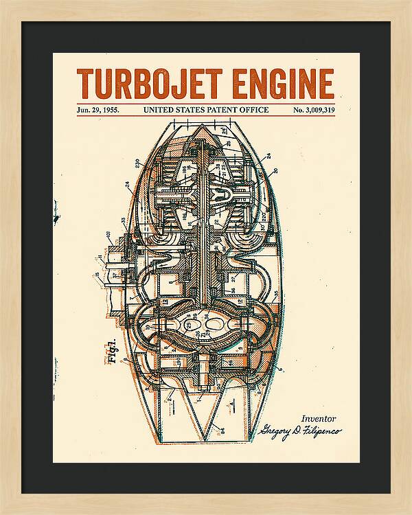 Turbojet Engine Retro Patent Us3009319