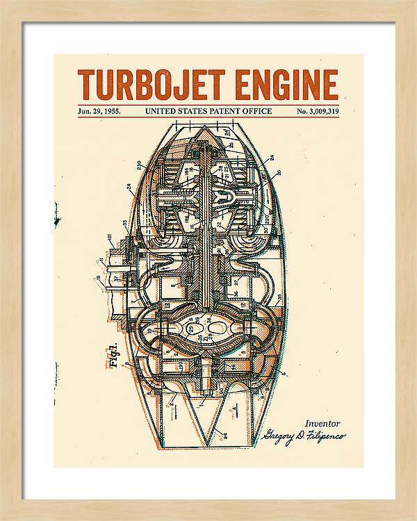 Turbojet Engine Retro Patent Us3009319