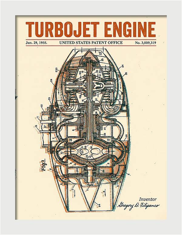 Turbojet Engine Retro Patent Us3009319