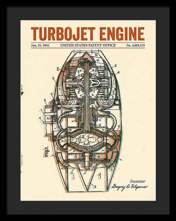 Turbojet Engine Retro Patent Us3009319