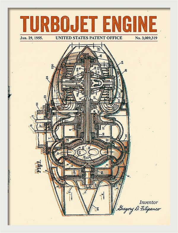 Turbojet Engine Retro Patent Us3009319