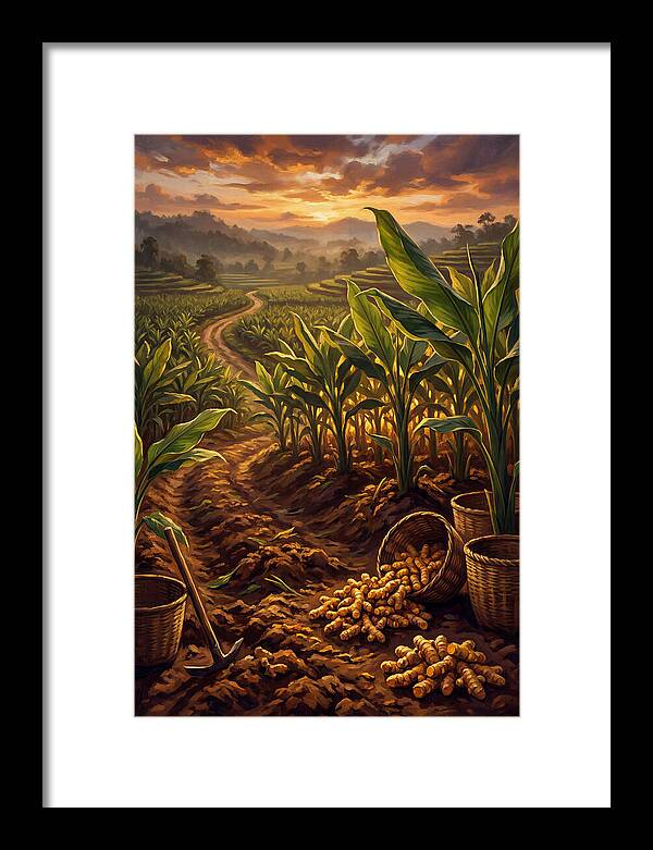 Turmeric Harvest At Sunset