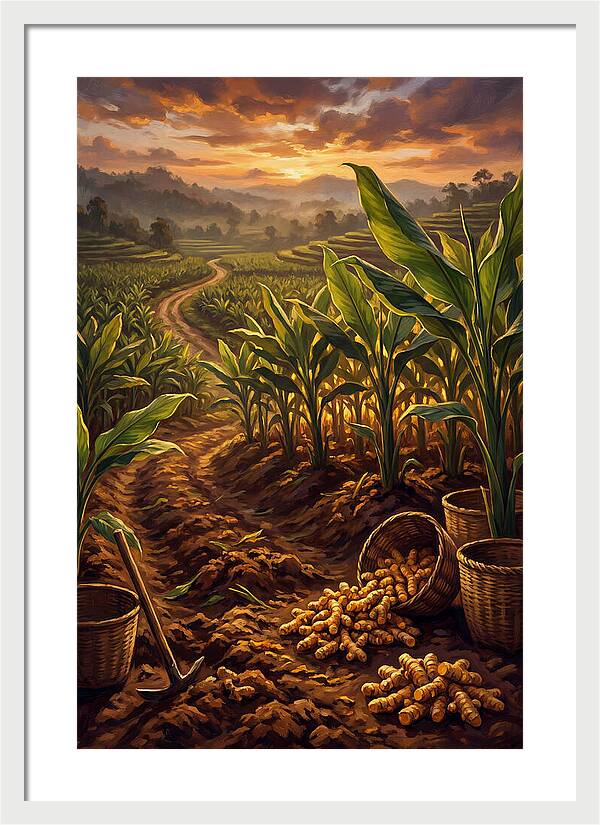 Turmeric Harvest At Sunset