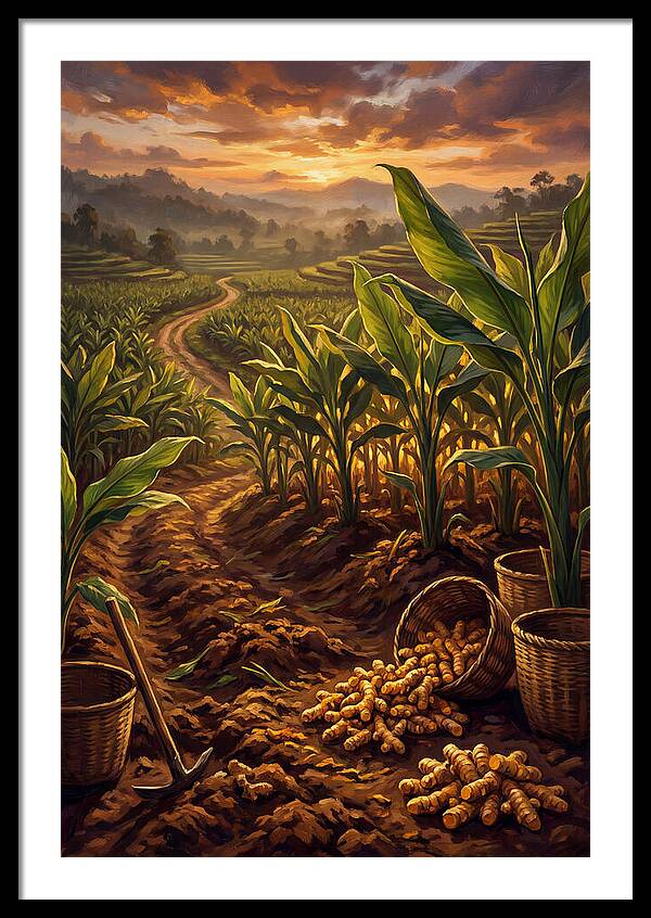 Turmeric Harvest At Sunset
