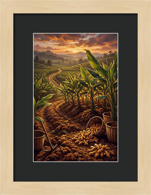 Turmeric Harvest At Sunset