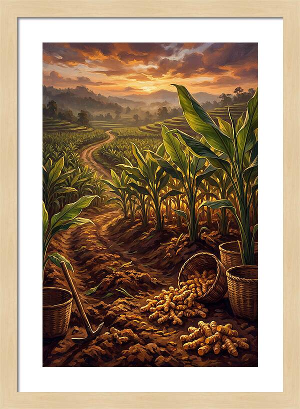 Turmeric Harvest At Sunset