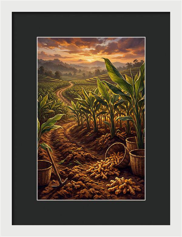 Turmeric Harvest At Sunset
