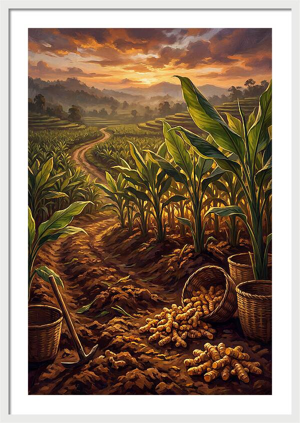 Turmeric Harvest At Sunset