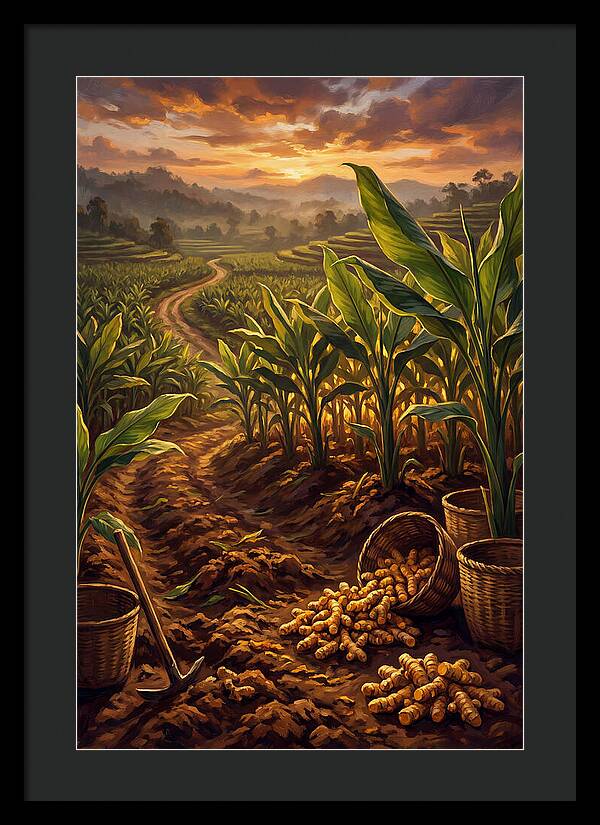 Turmeric Harvest At Sunset